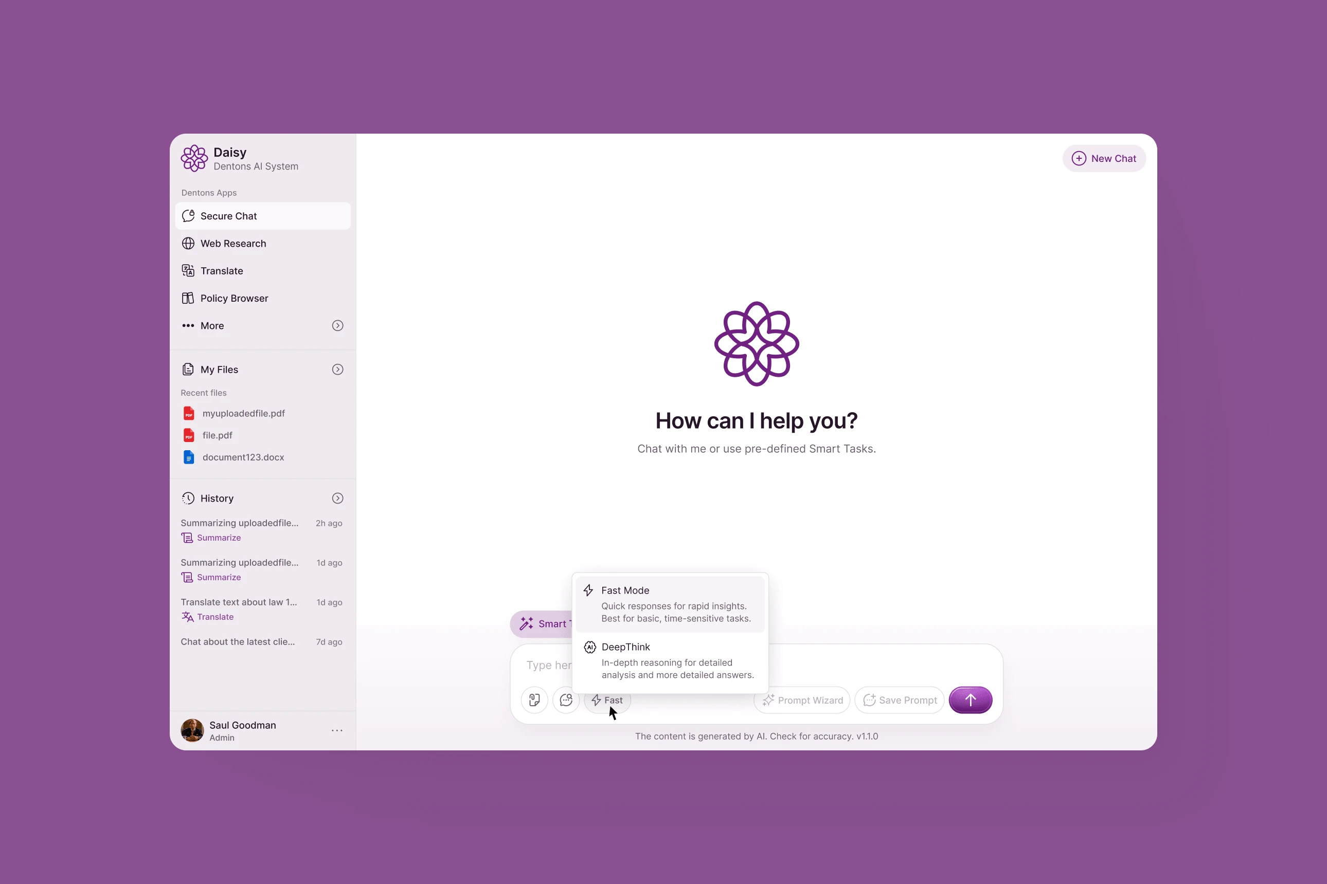 Dentons Project Screenshot