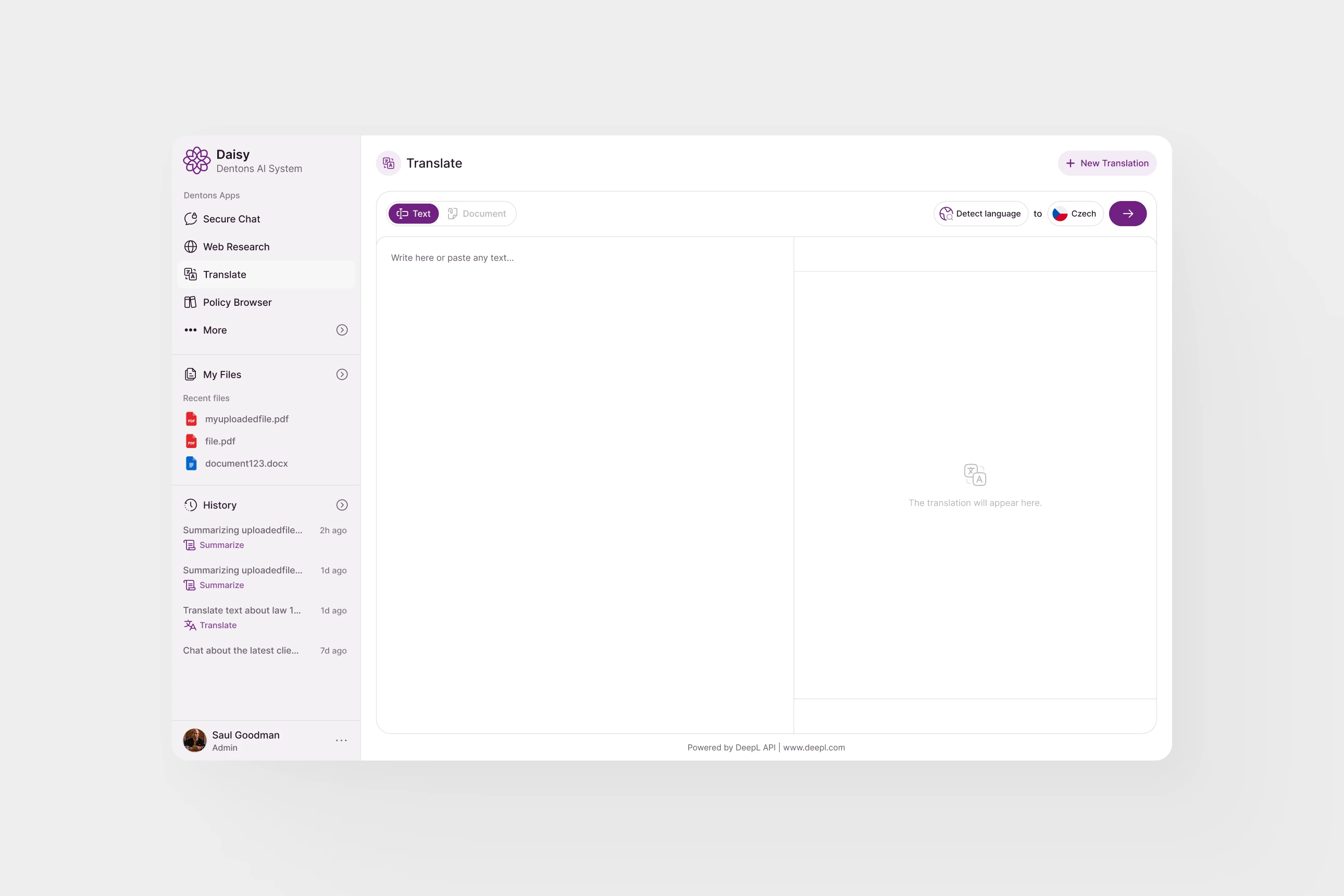 Dentons Project Screenshot